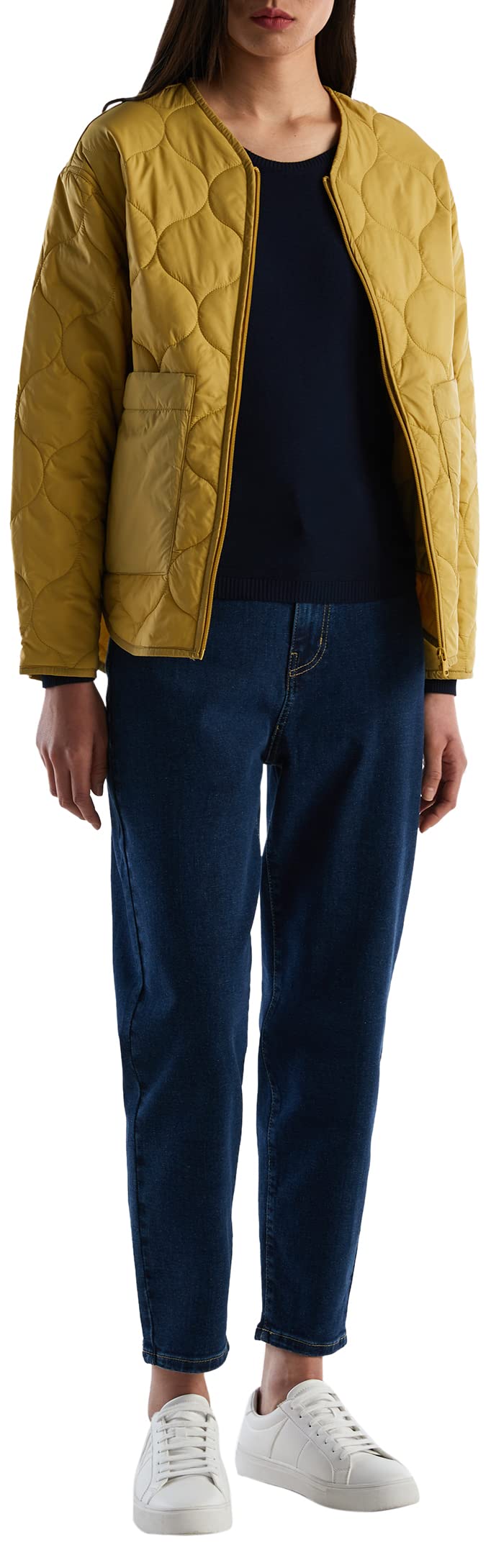 Benetton Giacchetto Imbottito Donna trapuntato con zip