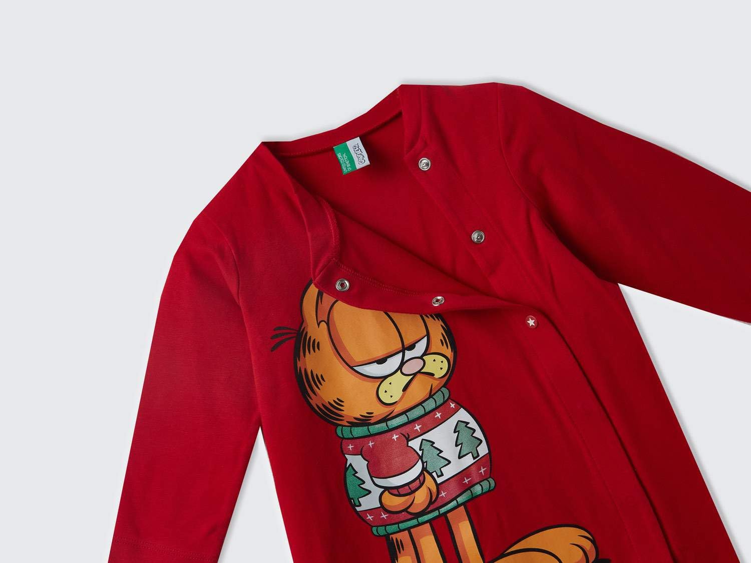 Benetton tutina bimbo jersey Garfield con piedi taglia 50