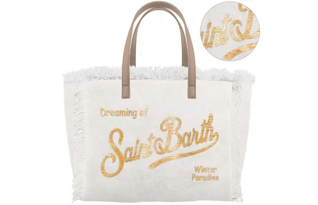 MC2 Saint Barth Vanity Mini Velvet borsa panna oro