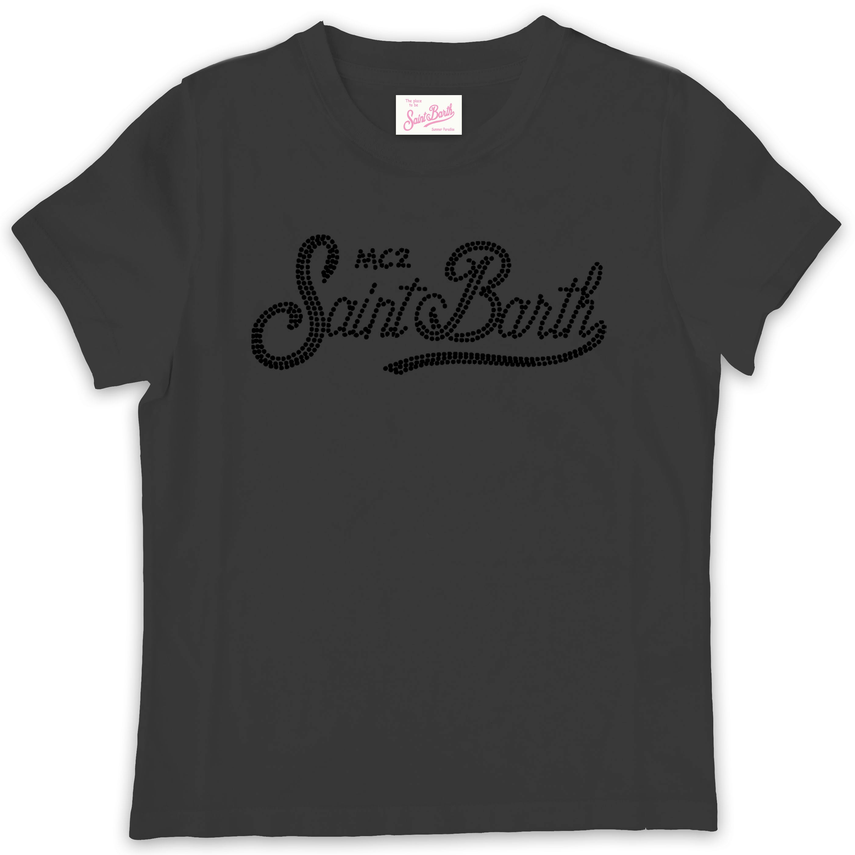 MC2 Saint Barth Elly 02295L T-shirt bambina nero strass cotone