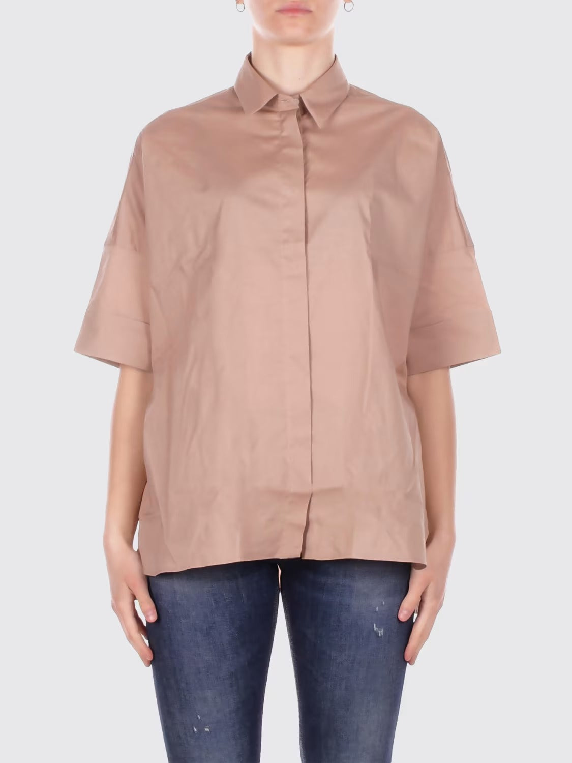 Fay Popeline NCWA552552SZG camicia donna beige righe comfort