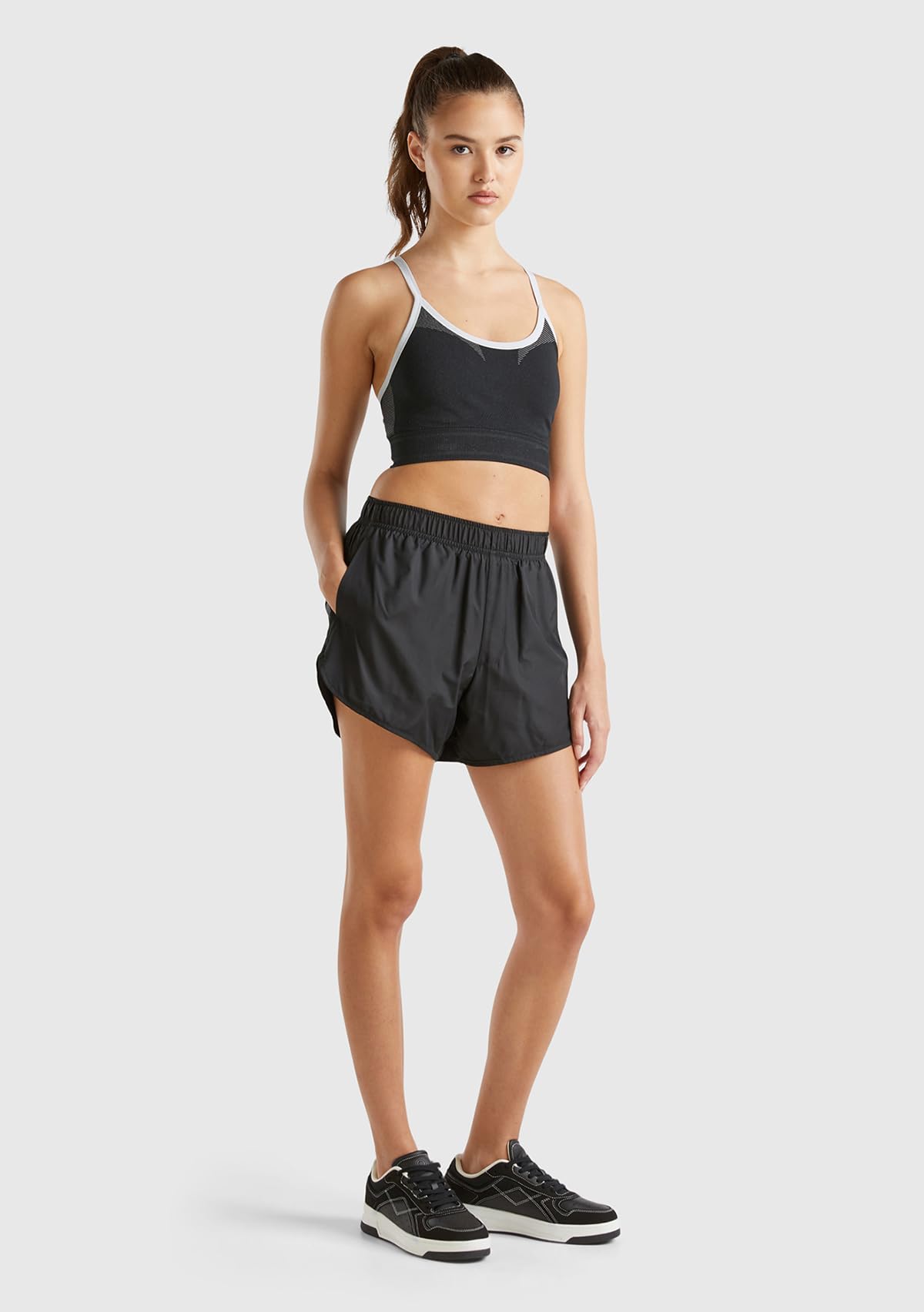 Benetton 4tqm3900a Short Donna XS Nero Running