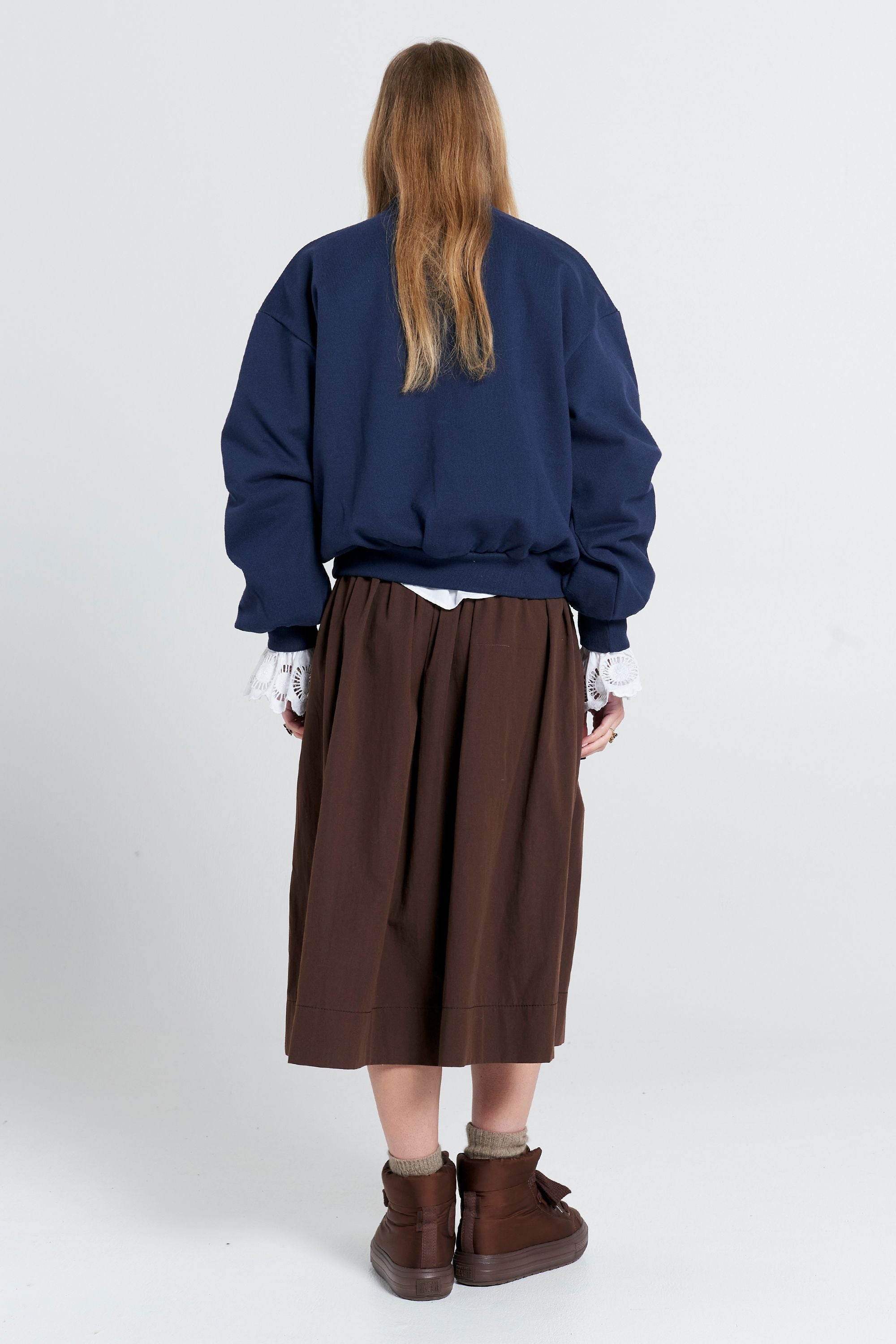 Karen Walker League gonna midi chocolate cotone