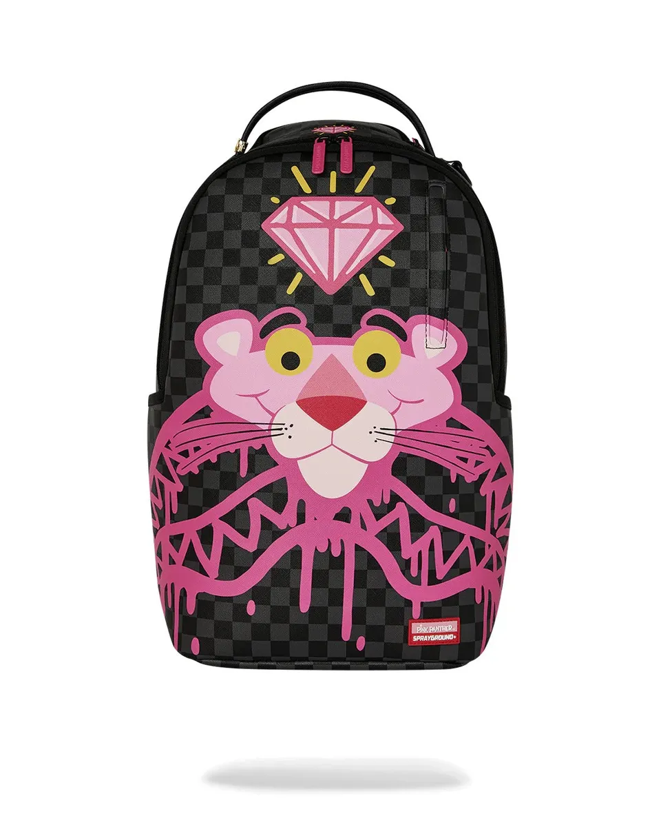 Sprayground Pink Panther Drippy Diamonds zaino nero rosa PVC