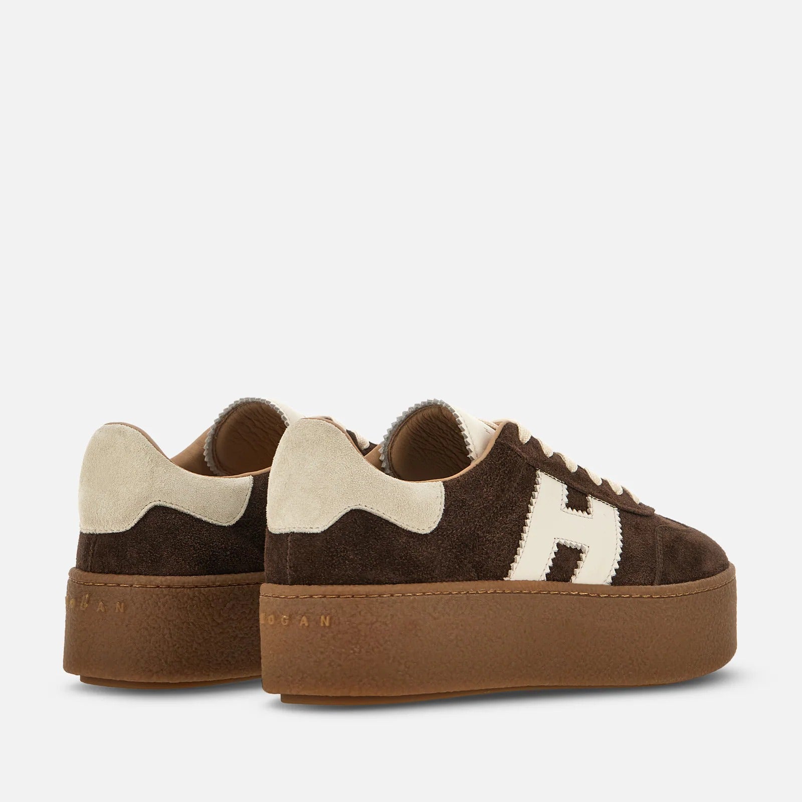 Hogan Cool H698 Sneakers Donna Marrone Scamosciata