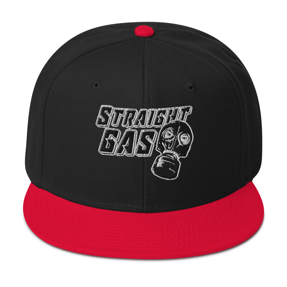 Pure Trash Straight Gas snapback cappello nero visiera piatta