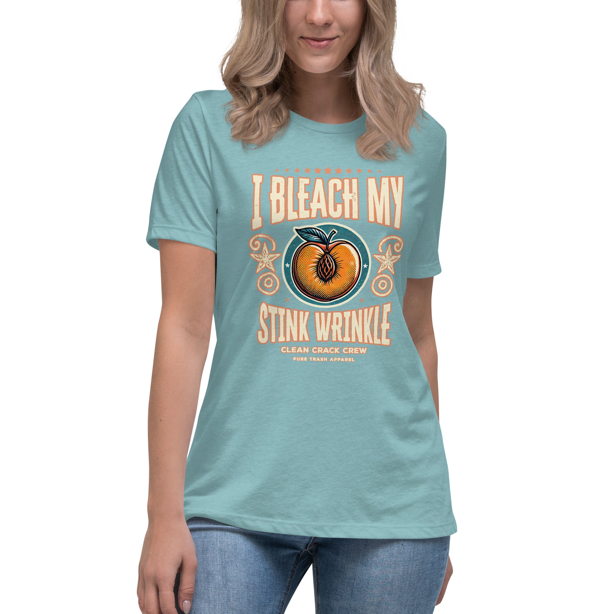 Pure Trash I Bleach My Stink Wrinkle t-shirt donna navy