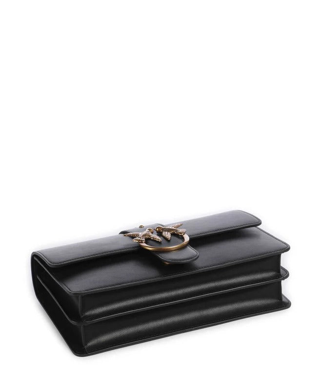 Pinko Love One Classic borsa nero antique gold pelle