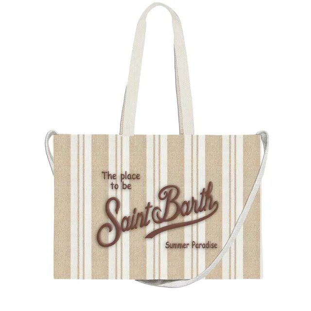 MC2 Saint Barth Essential Cotton borsa beige righe