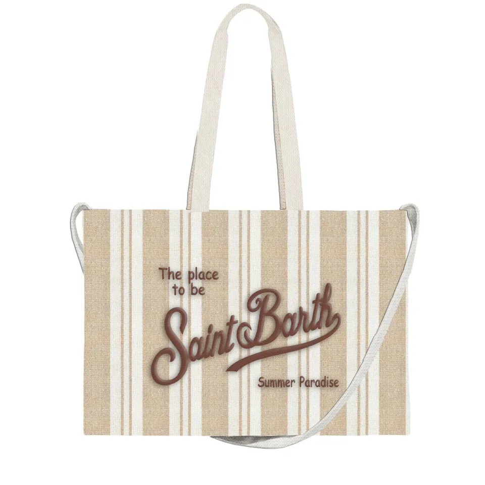MC2 Saint Barth Essential Cotton borsa beige righe