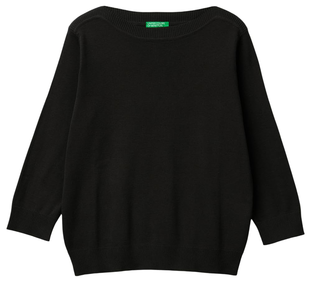 Benetton Maglieria 1c19d10g1 maglia barca gialla manica 3/4