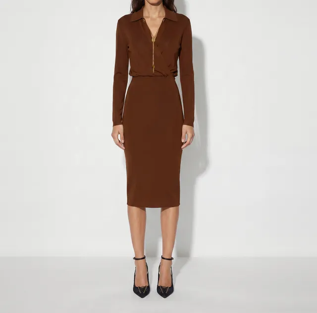 Elisabetta Franchi AM19S66E2 abito midi sigaro viscosa