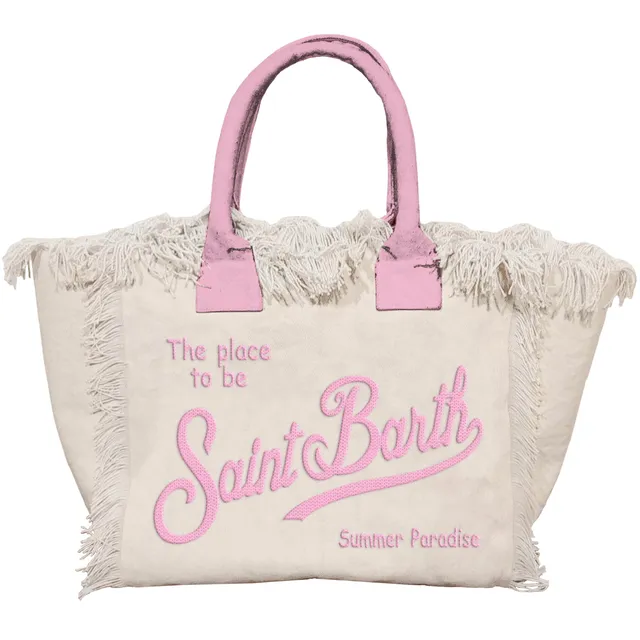 MC2 Saint Barth Vanity borsa donna Panna Rosa canvas 40x32