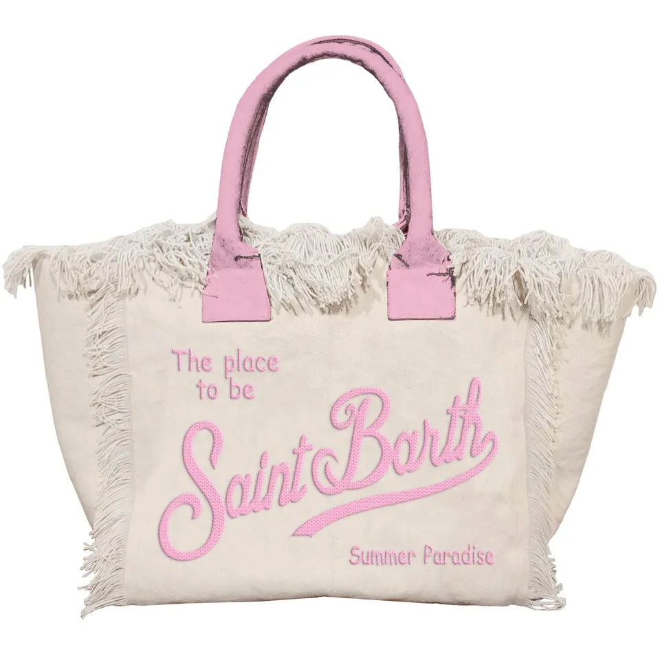 MC2 Saint Barth Vanity borsa donna Panna Rosa canvas 40x32
