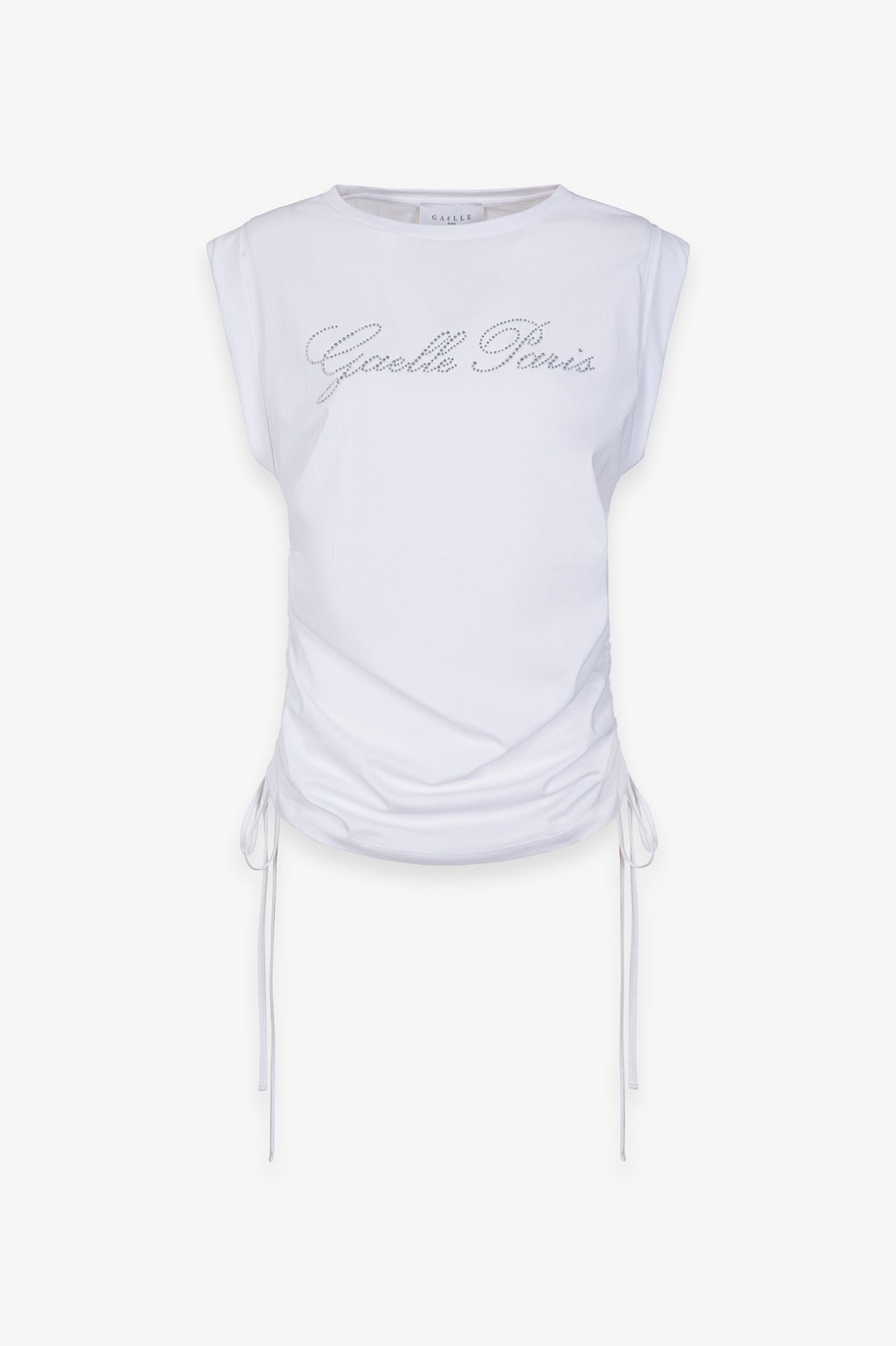 Gaelle Paris GAABW09369 T-Shirt Donna Bianco Strass Cotone
