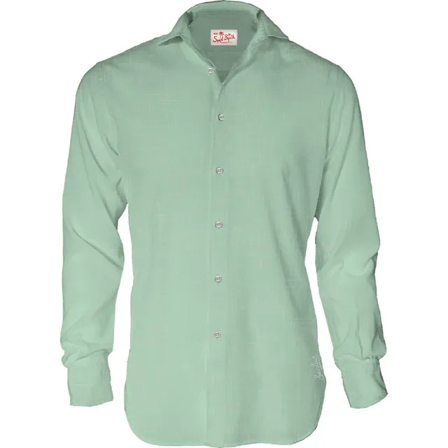 MC2 Saint Barth Pamplona Camicia Uomo Salvia Puro Lino