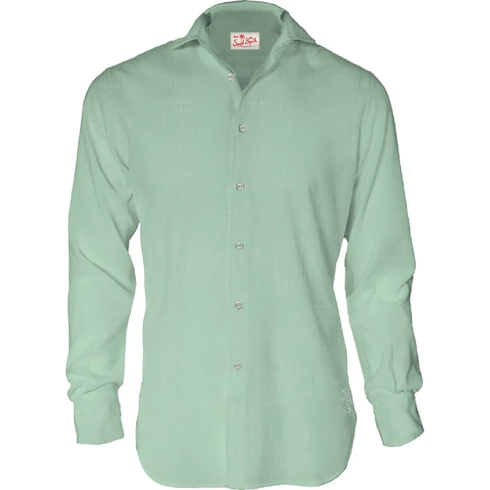 MC2 Saint Barth Pamplona Camicia Uomo Salvia Puro Lino
