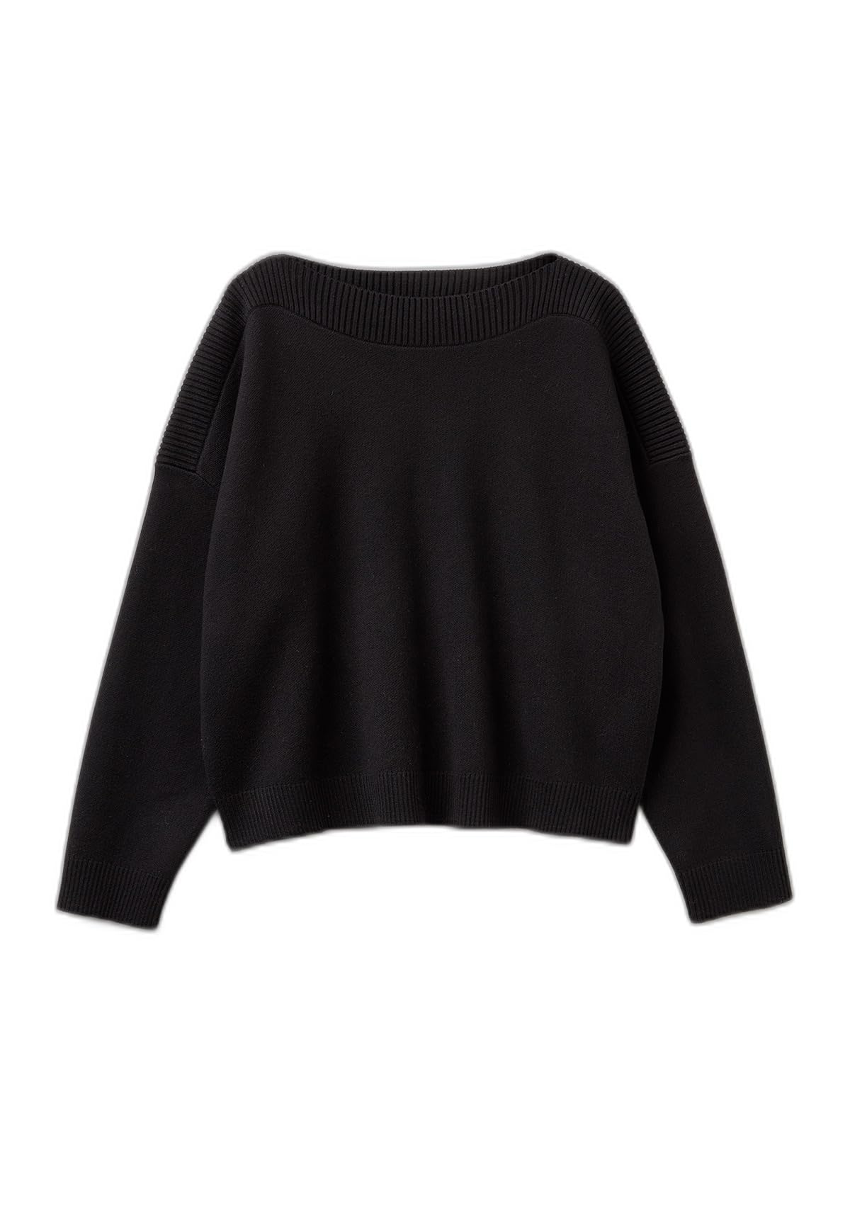 Benetton Maglia Barchetta Donna Blu Jacquard Boxy