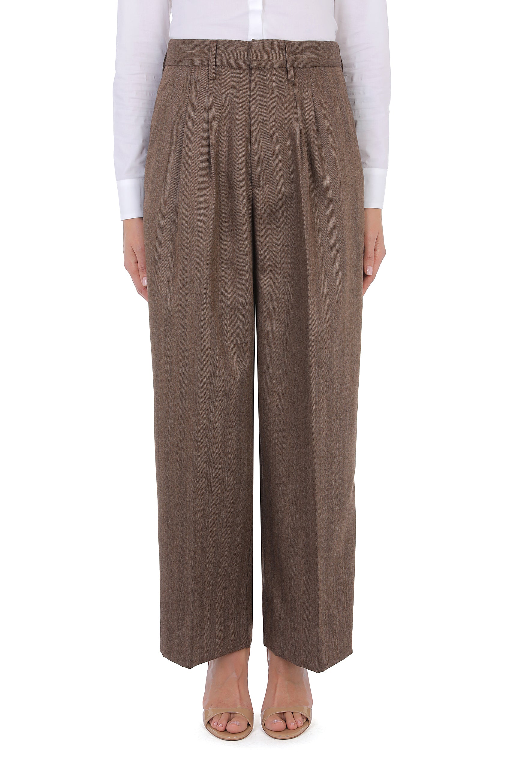Dondup Eloise DP843 FF0427D pantalone marrone lana