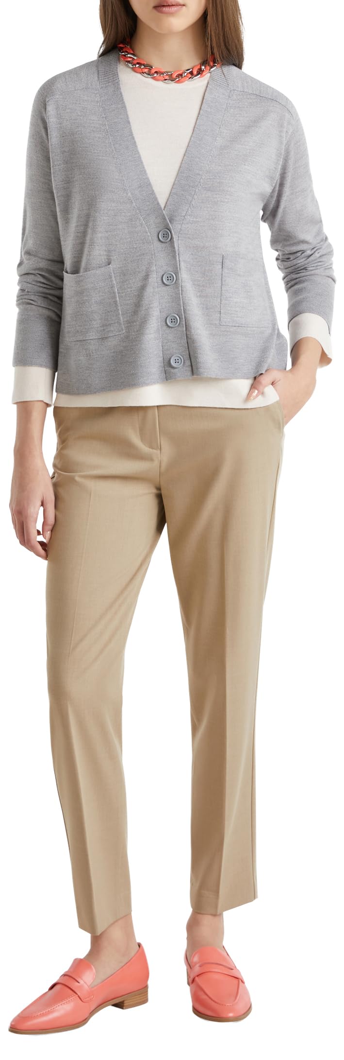 Benetton Maglieria Cardigan M/L Lana Merino Extra Fine Tasche