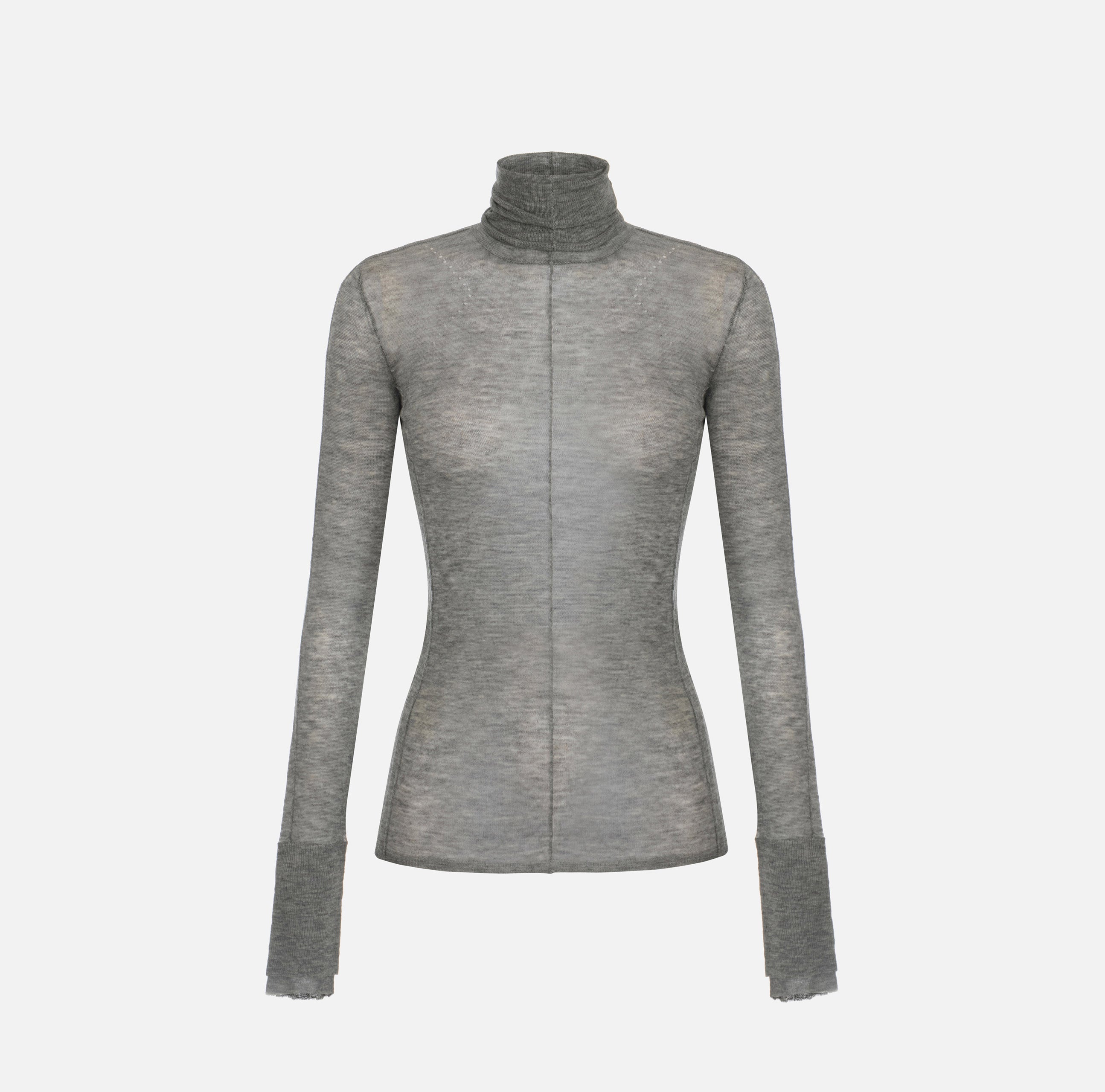 Elisabetta Franchi MK04W68E2 maglia grigio melange lana dolcevita