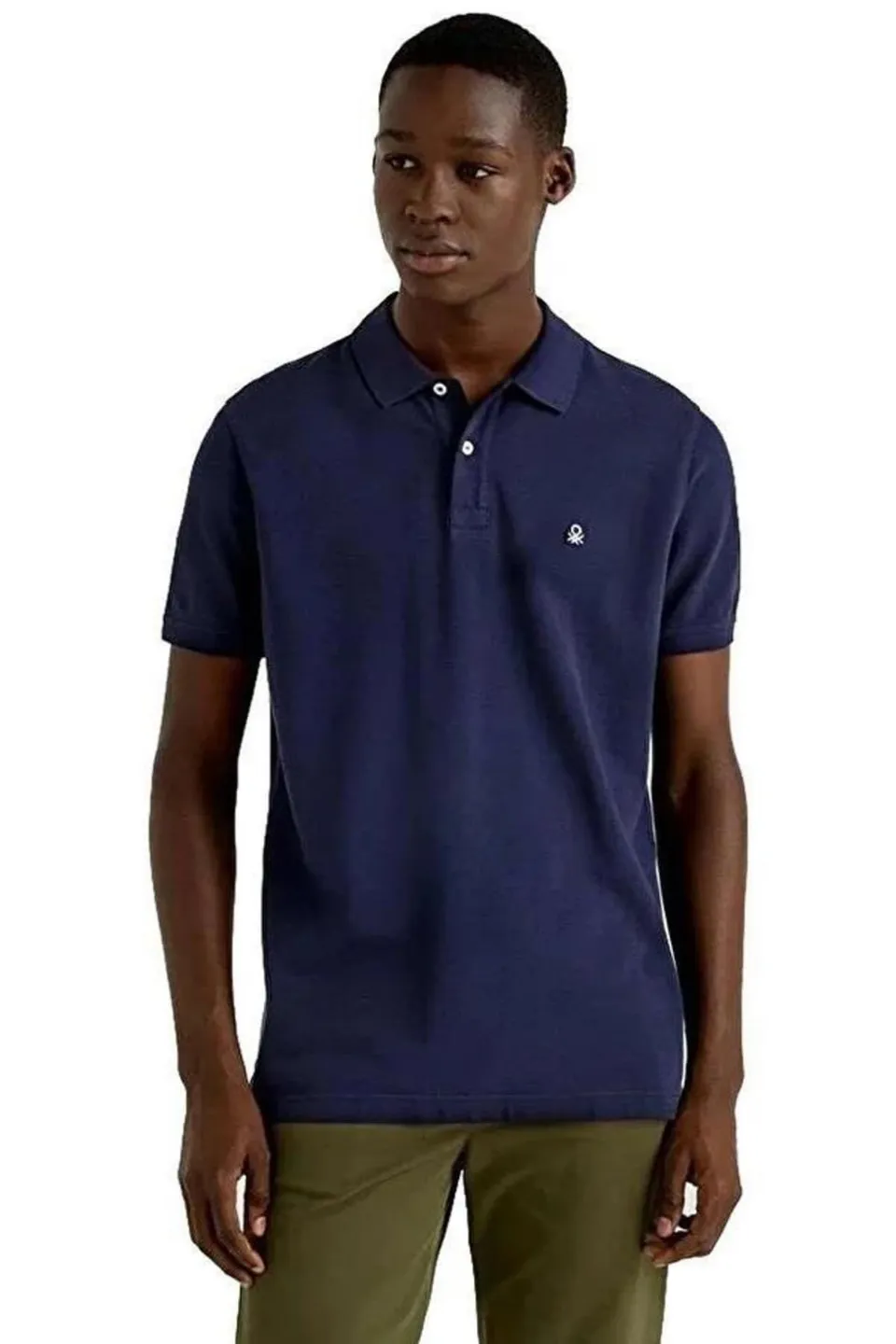 Benetton Polo 3089j3179 T-shirt Uomo Blu manica corta