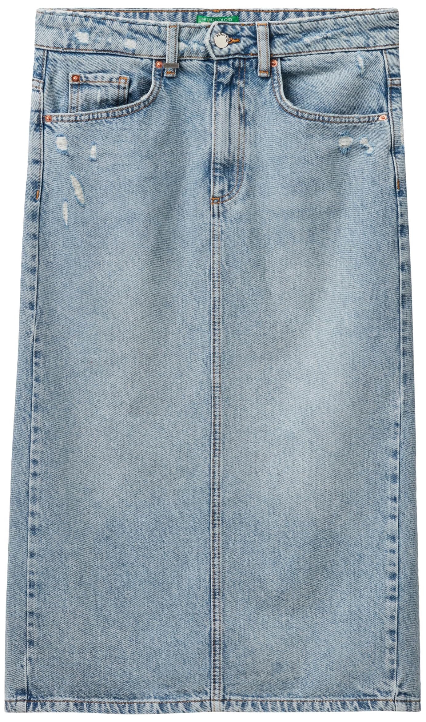 Benetton Gonne 46JTD0036 Longuette Denim 902 36