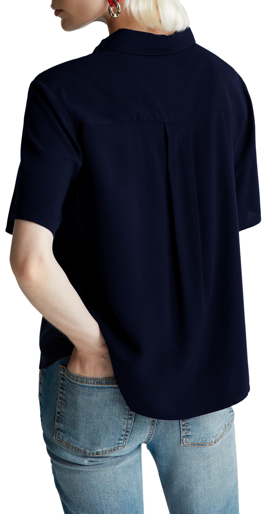United Colors of Benetton Camicia Donna Verde in Viscosa