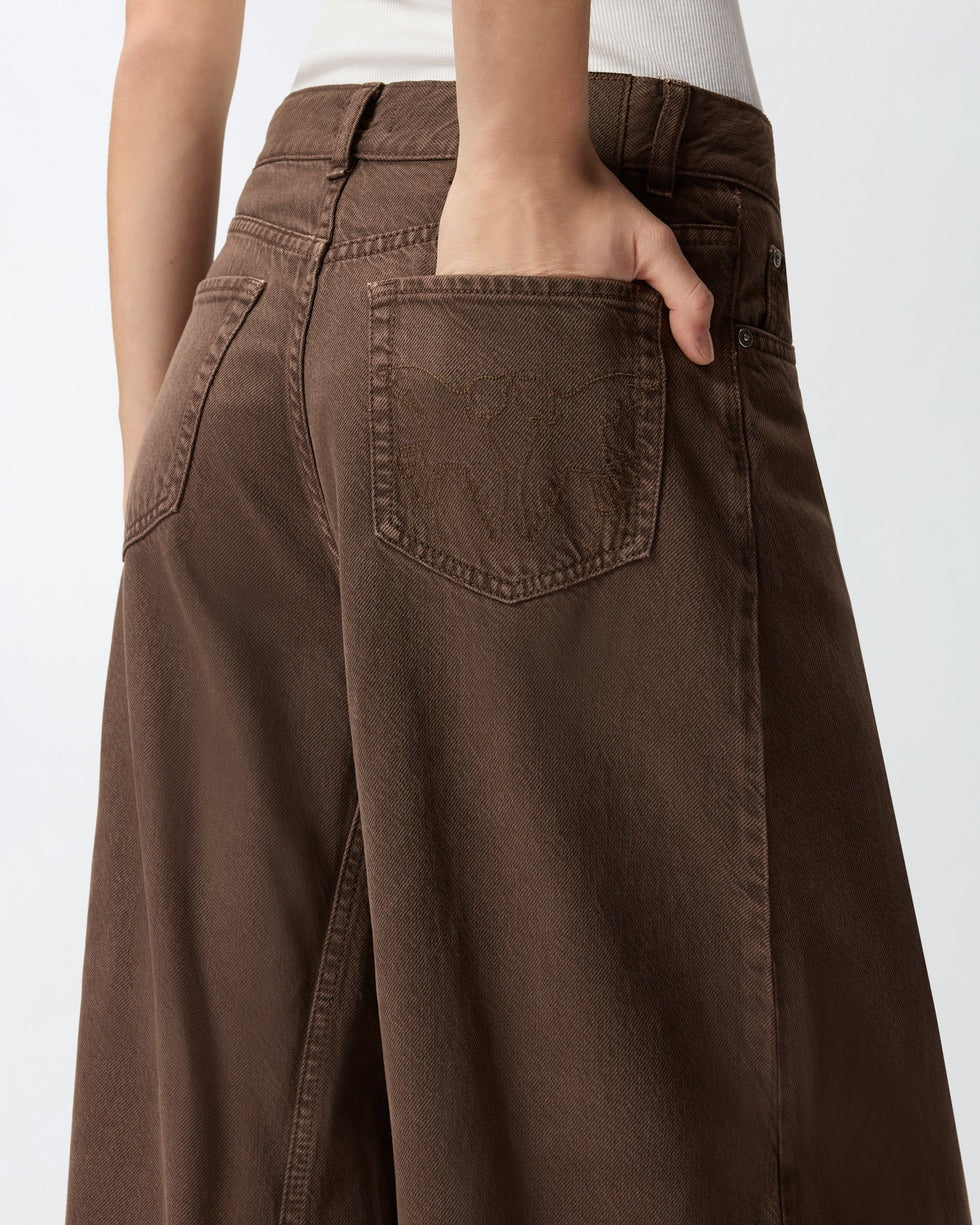 Pinko Winoma 106228 A32P jeans wide leg marrone