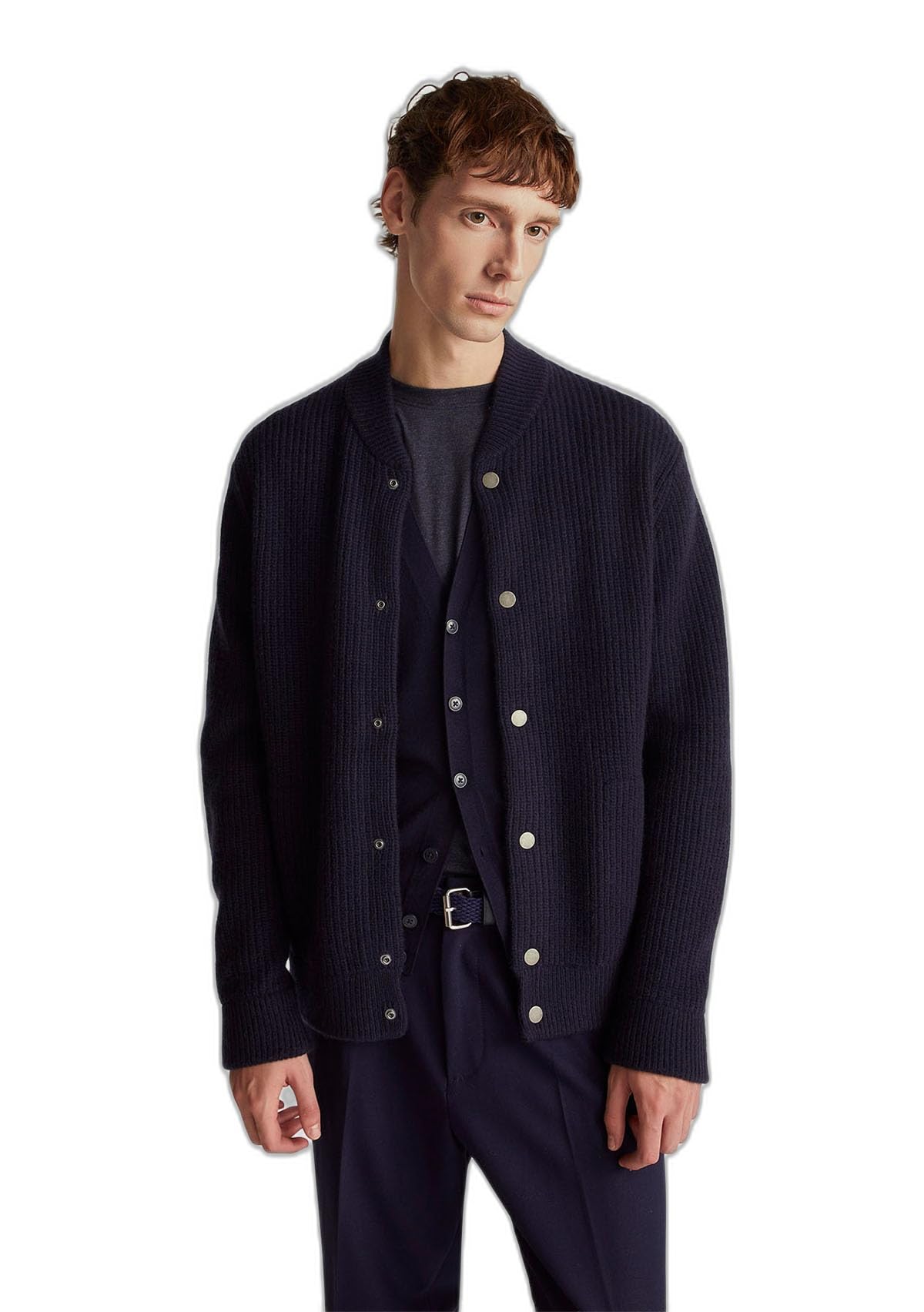 Benetton Maglieria 18ayu5019 Cardigan Uomo XS bomber