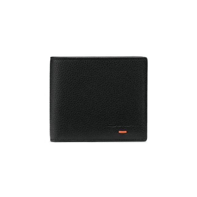 Santoni UFPPA2375FOA portafoglio uomo nero fumo pelle