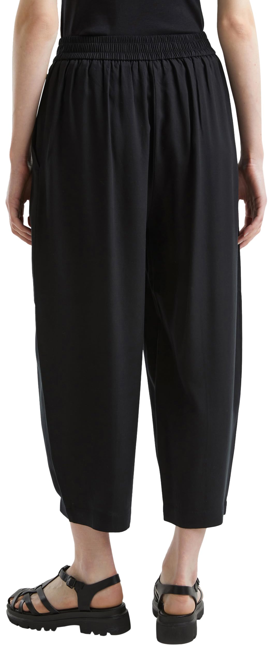 Benetton Pantaloni Jogger Donna Nero 100 Viscosa Tg XS