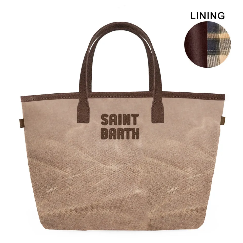 MC2 Saint Barth City Bag Mini Wax Borsa Nocciola Nylon