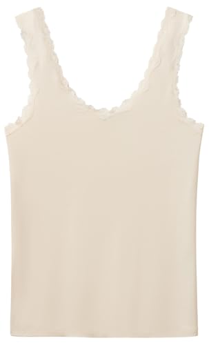 Benetton Intimo e Pigiami 3OVL1H009 Canottiera Beige XS pizzo
