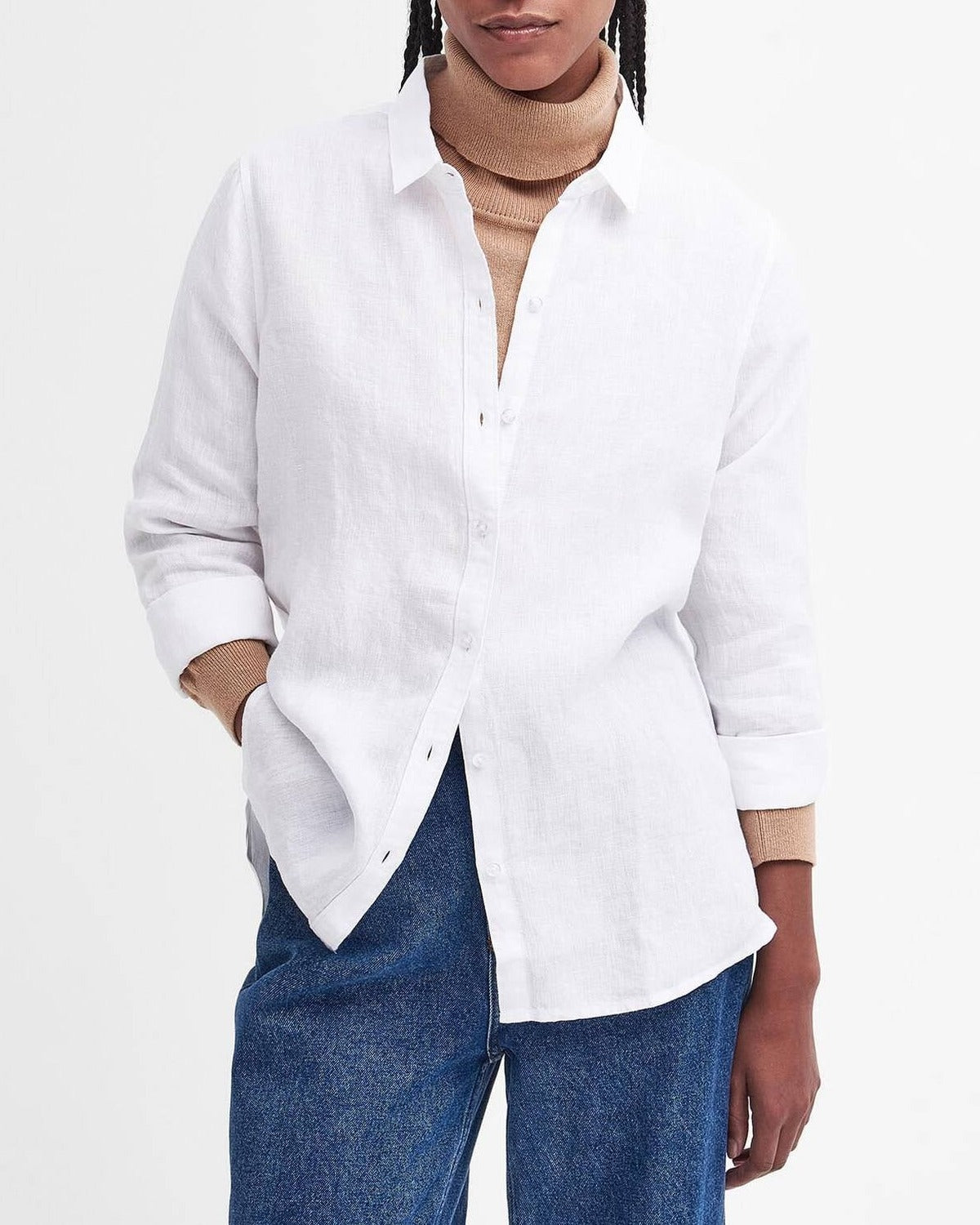 Barbour Marine LSH1315 camicia donna white lino
