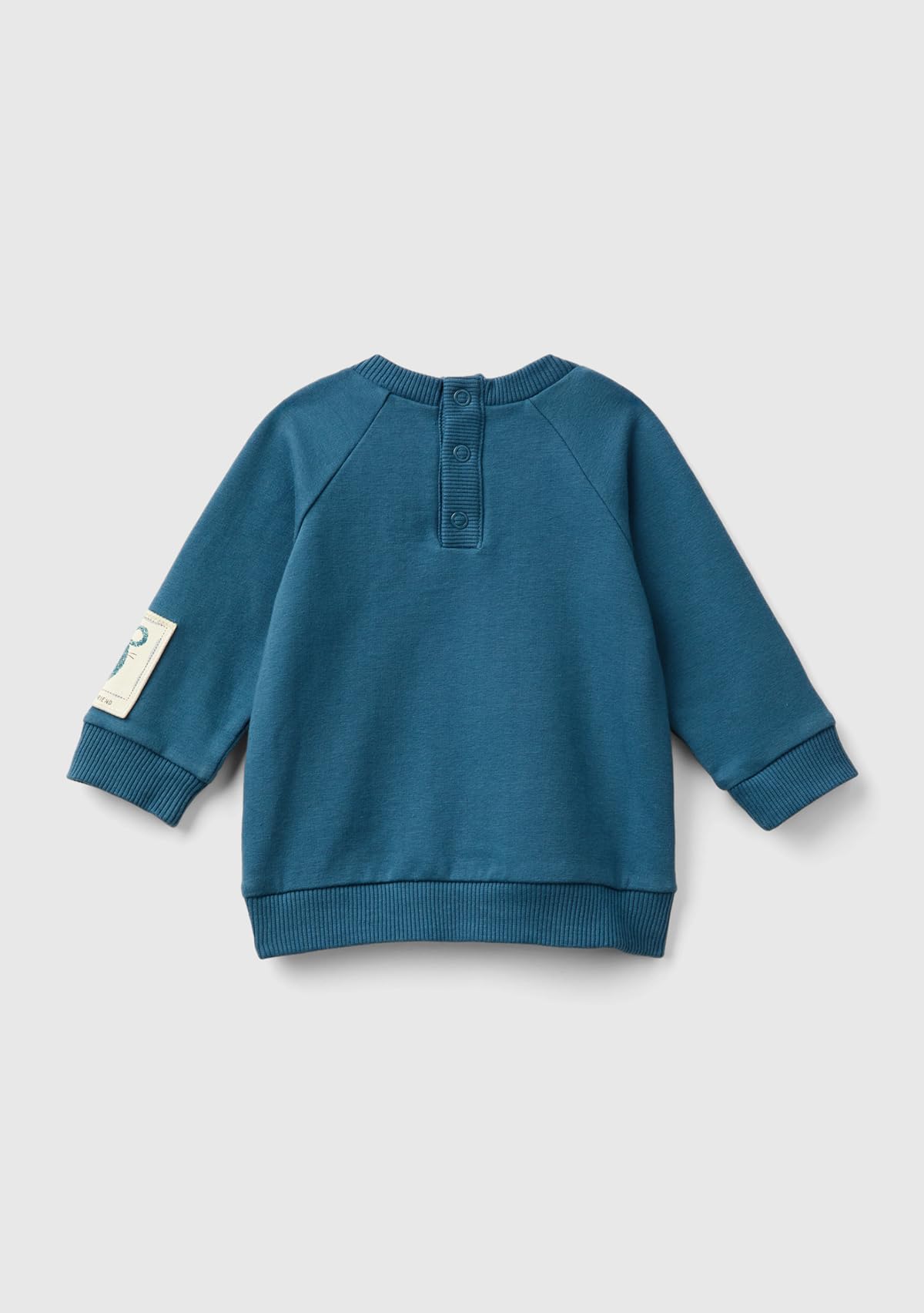 Benetton Felpe e Tute Felpa Bimbo 50 Blu Girocollo Cotone