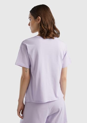 Benetton Pigiama Donna T-Shirt S Malva 26g Logo
