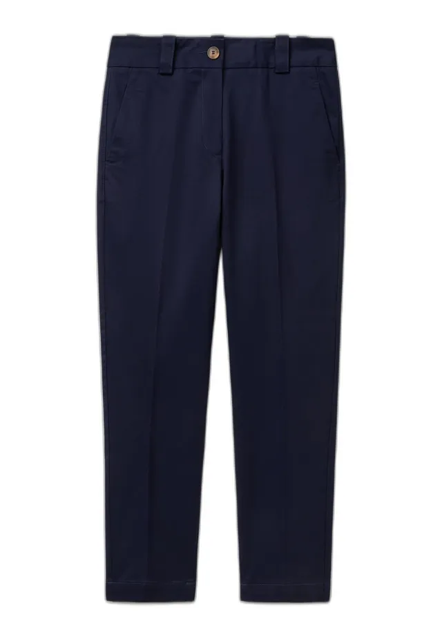 Benetton Pantaloni Twill Cotone Donna Dritto Classico