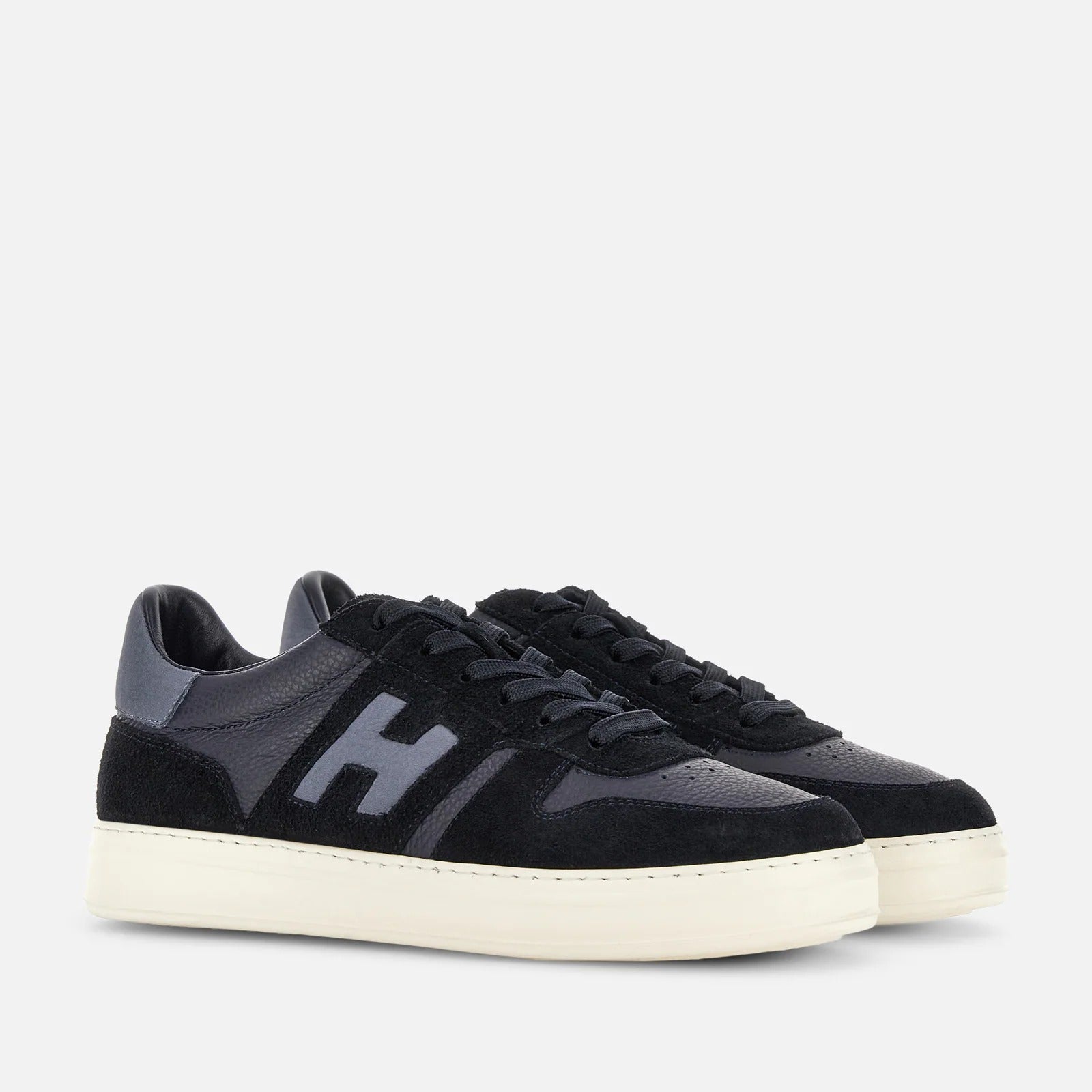 Hogan H-TV sneaker uomo blu pelle suede memory foam