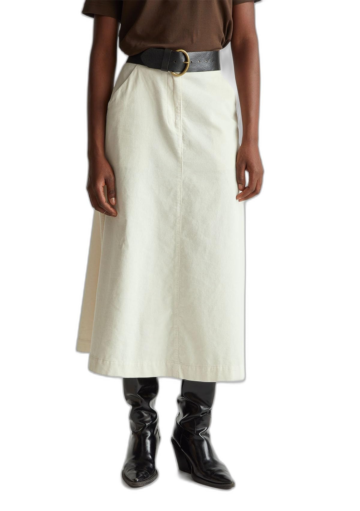 Benetton Gonna Midi Donna Velluto Svasata