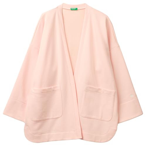 Benetton 3WNW3M08H Giacca Felpa Donna Rosa Cuore