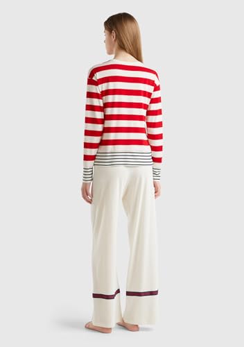 Benetton 3okg3p033 Set Pigiama Donna Cotone Multicolor