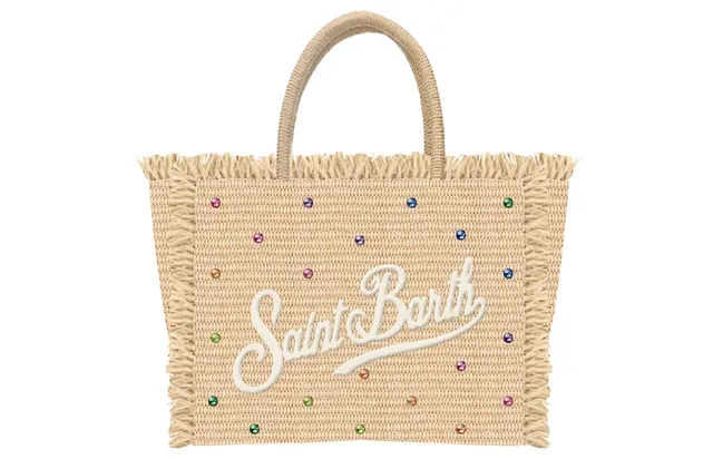 MC2 Saint Barth Vanity Mini Straw borsa beige strass