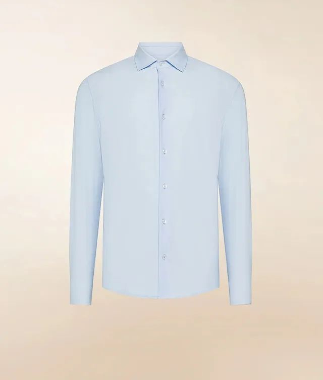 Cruna Manhattan 002 camicia uomo azzurro slim fit
