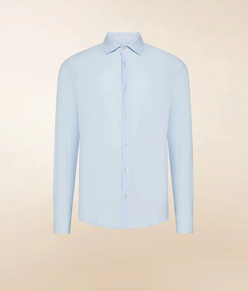 Cruna Manhattan 002 camicia uomo azzurro slim fit
