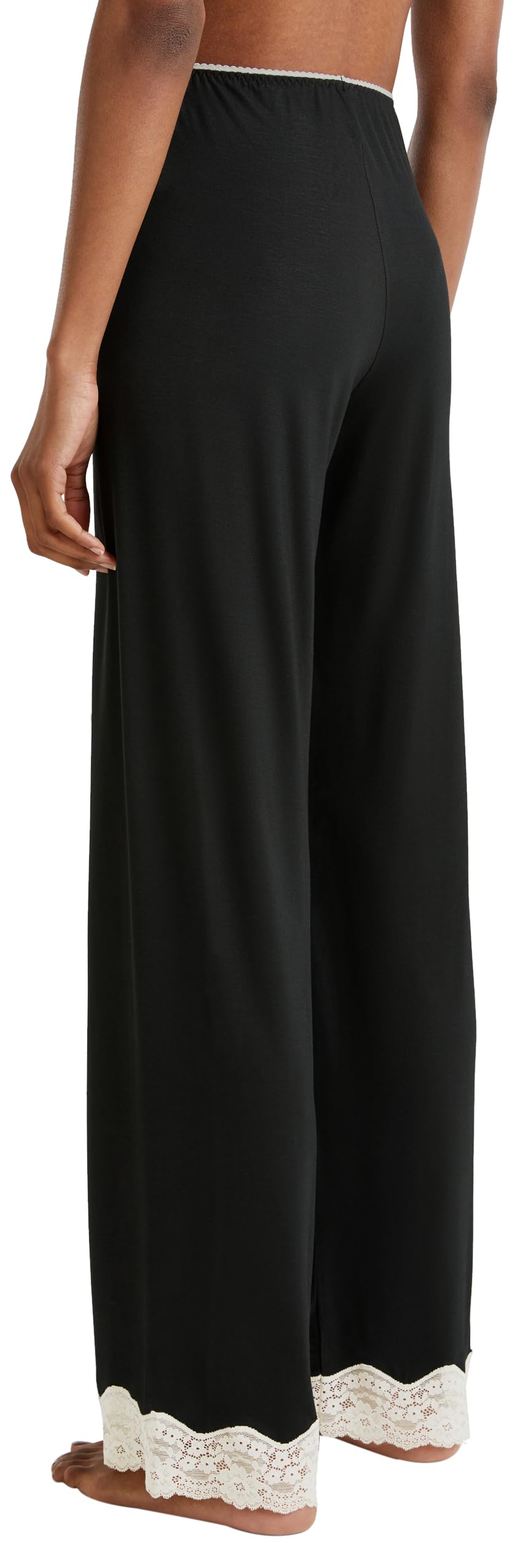 Benetton 3z123f04a Pantalone Pigiama Donna Lungo Nero