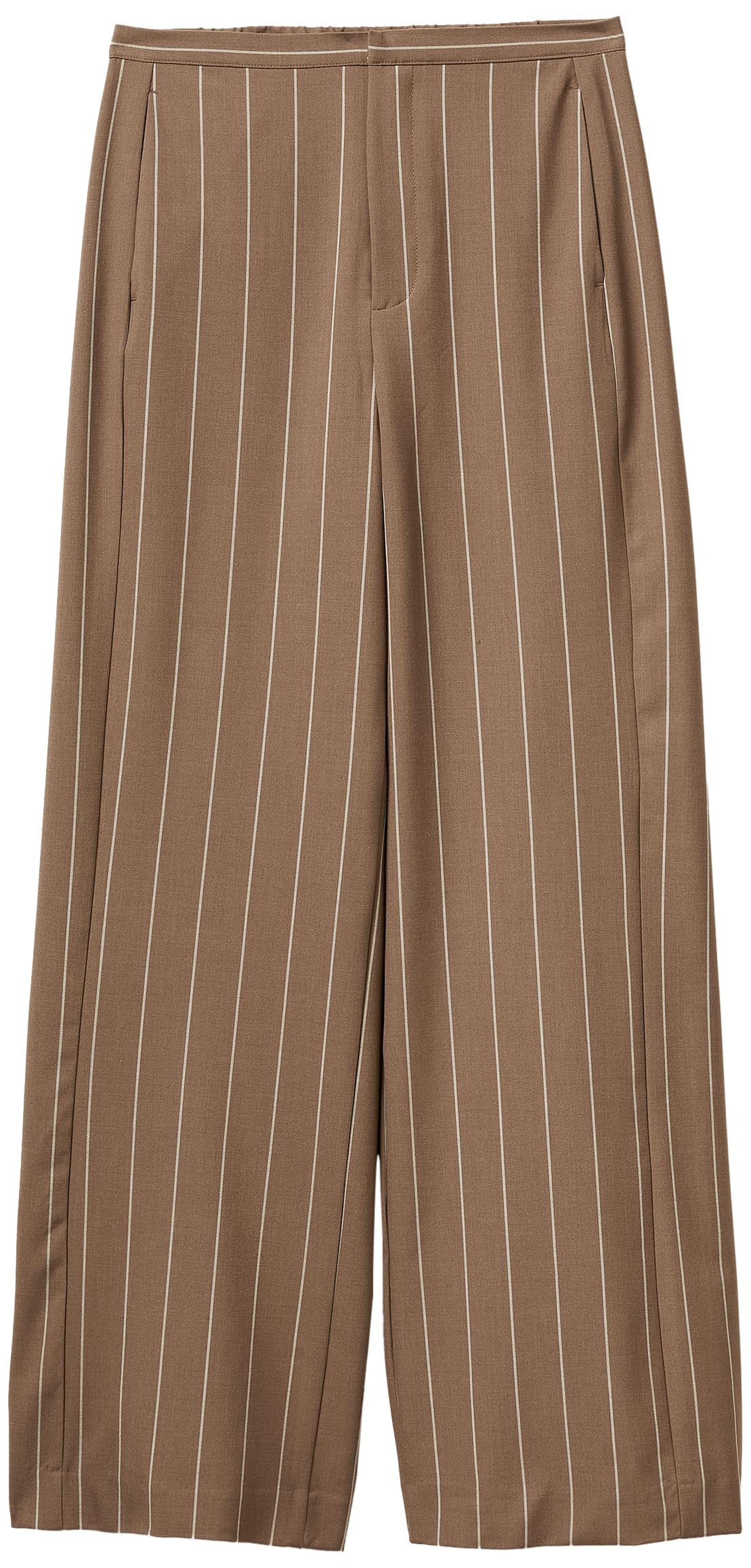 Benetton Pantalone Gessato Gamba Larga Donna