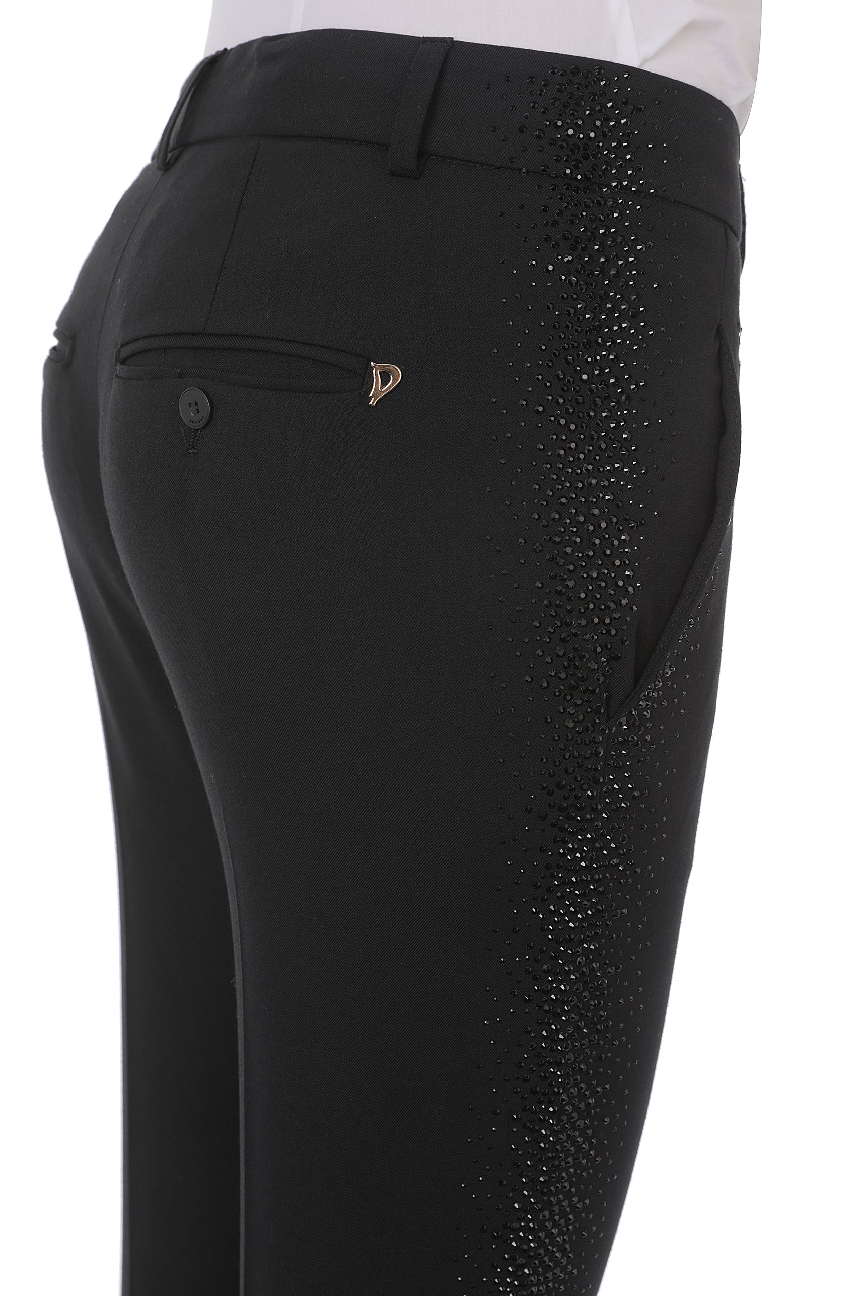 Dondup DP066 GS0109D Perfect Strass pantalone donna nero