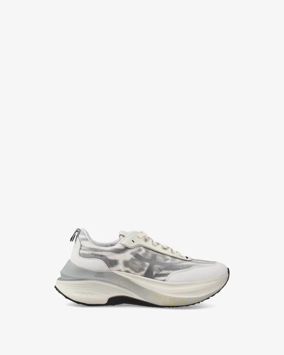 Premiata Hill 7507 Sneakers Donna Bianco Grigio Suede