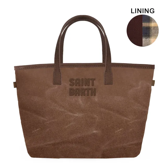 MC2 Saint Barth City Bag Mini Wax Borsa Marrone Nylon
